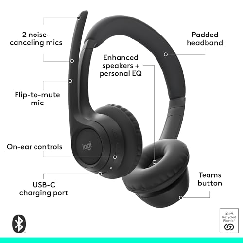 Buy now Logitech Zone 305 for Business, Wireless Bluetooth Headset with Microphone, Native Bluetooth, for Microsoft Teams, Compatible with Windows, Mac, Chrome, Linux, iOS, iPadOS, Android at indiglob india