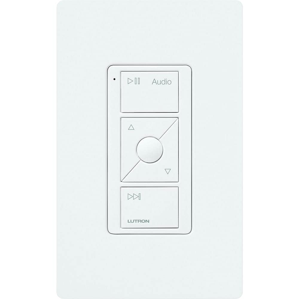 Buy now Lutron Pico Remote for Audio, Works with Sonos (Caseta Smart Hub Required), Raise/Lower Volume, Pause and Skip Tracks, For Table Top or Wallmount Use, PJ2-3BRL-GWH-A02, White at indiglob india