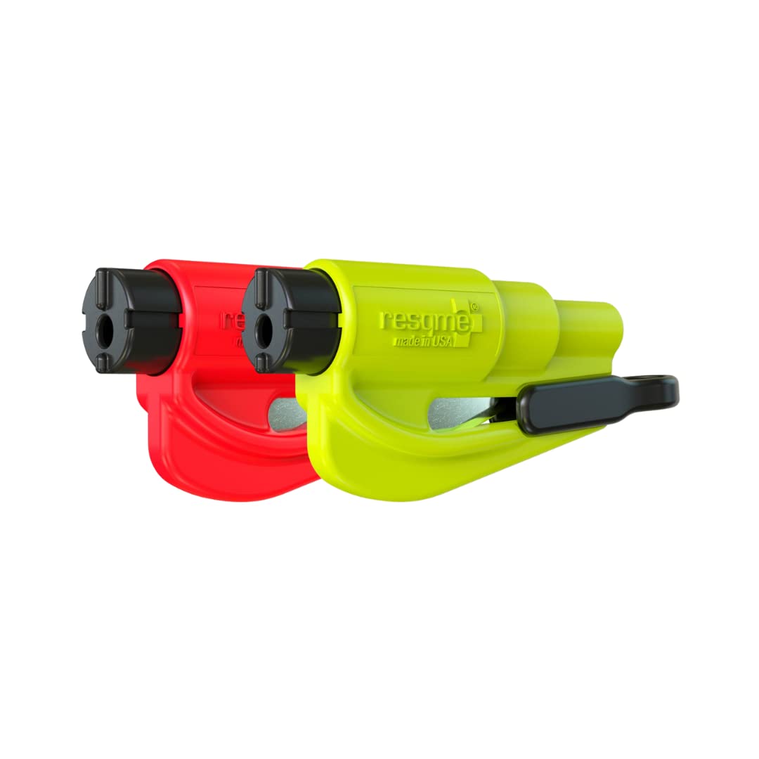 Buy now Resqme Pack of 2, The Original Emergency Keychain Car Escape Tool, 2-in-1 Seatbelt Cutter and Window Breaker, Made in USA, Orange at indiglob india