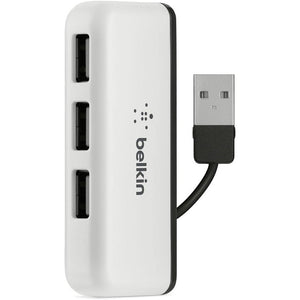 Belkin Travel 4-Port USB 2.0 Hub with Built-In Cable Management (White)