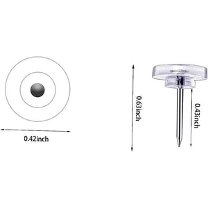 Clear Plastic Push Pins and Tacks - 150 Count, Suitable for Wall Hangings and Cork Boards, Flat Head