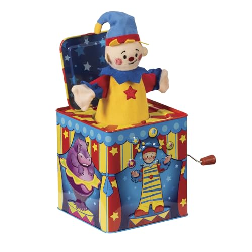 Buy now Schylling Silly Circus Jack in the Box - Classic Children's Musical Toy - Colorful Embossed Tin Box and Friendly Plush - Age 18 months and Up at indiglob india