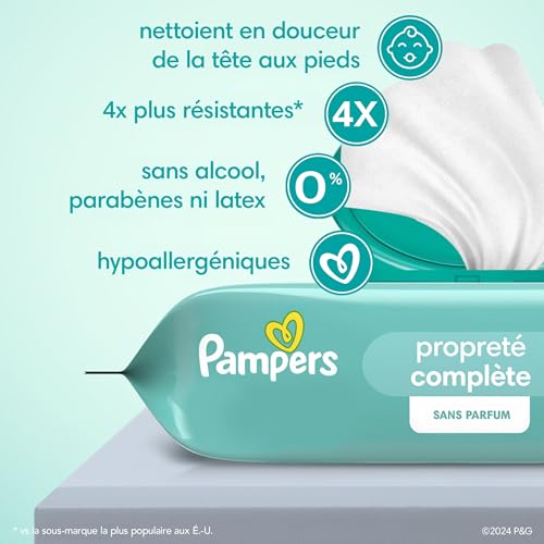 Buy now Baby Wipes, Pampers Baby Diaper Wipes, Complete Clean Unscented, 3X Pop-Top Pack, 216 Count at indiglob india