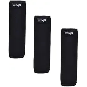 Cosmos Pack of 3 Neoprene Luggage Handle Wrap Handle Grip Luggage Identifier for Travel Bag Luggage Suitcase (Black Color)