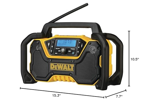 Buy now DEWALT 12V/20V MAX Portable Bluetooth Radio, Cordless, 100 ft Range, 3.5” Subwoofers, Jobsite (DCR028B) at indiglob india