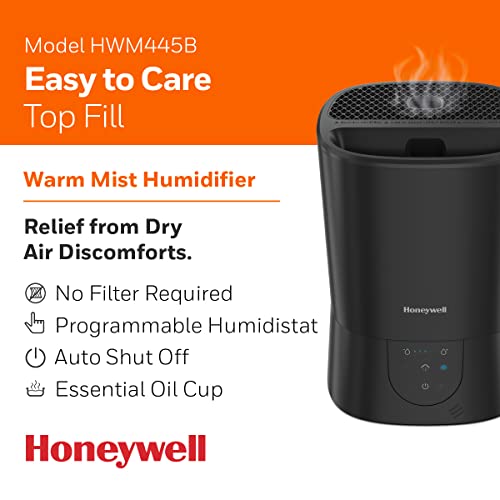 Buy now Honeywell Easy-to-Care Filter Free Warm Mist Humidifier, Medium Rooms, 1.5 Gallon Tank ƒ?? Humidistat for Bedroom, Home or Office Black at indiglob india