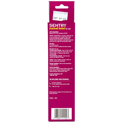 Buy now SENTRY PET CARE Sentry Hairball Relief for Cats,Malt Flavor,4.4 Ounces at indiglob india