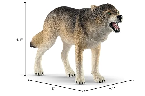 Buy now Schleich Wild Life Realistic Prowling Gray Wolf Figurine - Durable North American Forest Animal Figure for Kids, Perfect Toy for Fun and Imaginative Adventures, Gift for Boys and Girls Ages 3+ at indiglob india