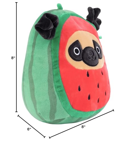 Buy now Squishmallow Original 8 Inch Prince The Watermelon Pug Dog - Official Jazwares Plush - Soft, Cuddly Collectible Puppy Fruit Stuffed Animal Toy - 2026 Limited Edition - Gift for Boys, Girls, & Kids at indiglob india