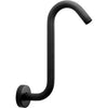 NearMoon S Shaped Shower Head Riser Arm, Shower Extender Arm with Flange, Standard 1/2" Connection- Bathroom Accessory, 10 Inch (1 Pack, Chrome) - Matte Black