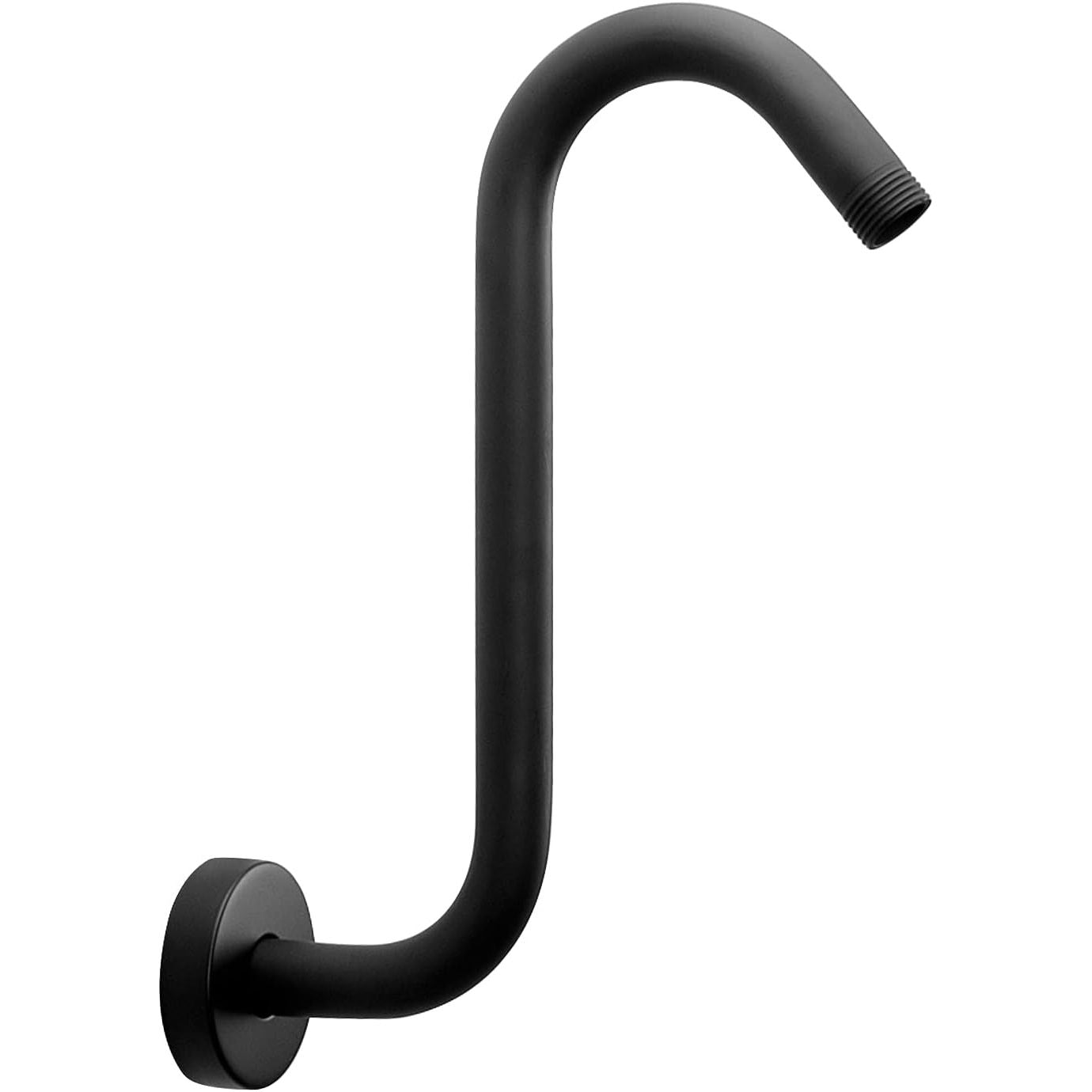 Buy now NearMoon S Shaped Shower Head Riser Arm, Shower Extender Arm with Flange, Standard 1/2" Connection- Bathroom Accessory, 10 Inch (1 Pack, Chrome) Matte Black 2 at indiglob india