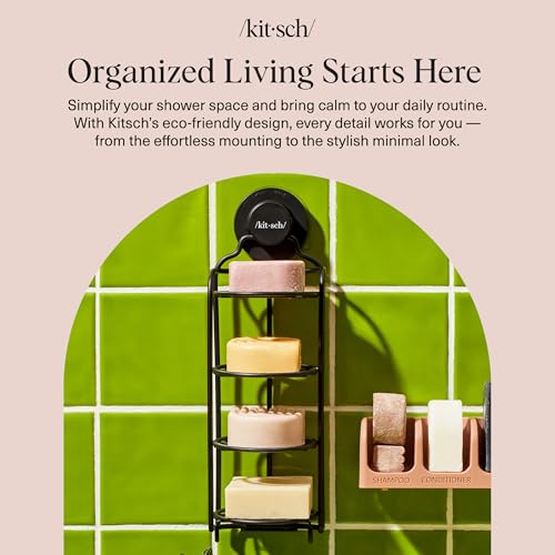 Buy now Kitsch Hanging Shower Caddy with Suction Cup ƒ?? Self-Draining Bar Soap Holder & Shower Caddy for Shampoo Bars, Conditioner Bars & Soap ƒ?? Rust Proof, Eco-Friendly, Wall Mount or Free-Standing Organizer at indiglob india