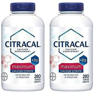 Citracal - Calcium Citrate with Vitamin D3 - 2 Bottles, 280 Caplets Each