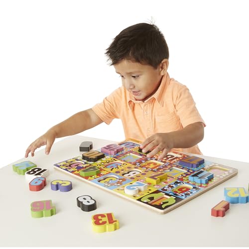 Buy now Melissa & Doug Jumbo Numbers Wooden Chunky Puzzle (20 pcs) at indiglob india