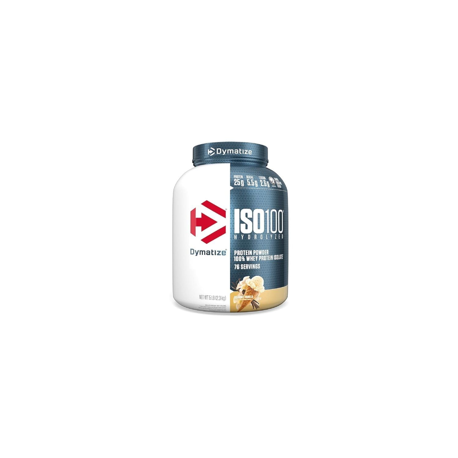Buy now Dymatize ISO100 Whey Protein Powder Isolate, Gourmet Chocolate, 25g of Protein, 5 Pound, 5.5g BCAAs, Less Than 120 Cal., Gluten Free, 1g Fat, 1g Sugar, 2g Carb (71 Servings) Gourmet Vanilla 5 Pound (Pack of 1) at indiglob india