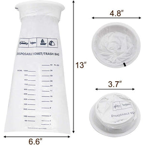 ATDAWN 50 Pack Emesis Bag, Disposable Vomit Bags, Aircraft & Car Sickness Bag, Nausea Bags for Travel Motion Sickness (White)