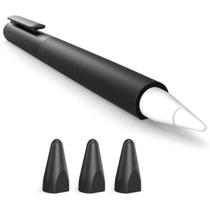 SUPCASE Silicone Protective Case for Apple Pencil (2nd Generation), Anti-Slip Grip with Nib Cover (3 Pieces) Accessories (Black)