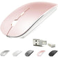 4 Modes Rechargeable Bluetooth Mouse BT3.0/5.2+USB-2.4G/Type-C,Wireless Mouse for MacBook pro/MacBook air/Laptop/iMac/ipad/Notebook/pc (BT/USB-C White)