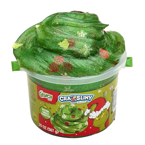 Buy now CRA-Z-Slimy The Grinch Green Glitter Slime Tub, 20 oz ƒ?? Includes Festive Grinch Confetti, Stretchy Holiday Slime for Kids Ages 6+, Sensory Christmas Toy at indiglob india
