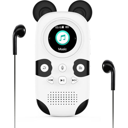 RUIZU 64GB MP3 Player for Kids, Cute Panda Portable Music Player MP3, Child MP3 Player with Bluetooth 5.3, Speaker, FM Radio, Voice Recorder, Alarm Clock, Stopwatch, Pedometer, Support up to 128GB