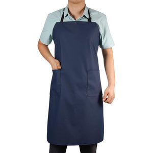 Waterproof Rubber Vinyl Apron W/ 2 Pockets - Lab Apron for DishWashing,Grooming Blue