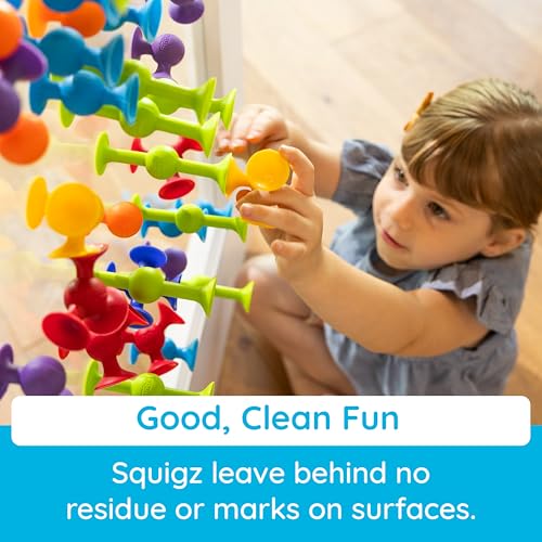 Buy now Fat Brain Toys Squigz Starter Set, 24 Piece Suction Bath Toys, Sensory Toys for Kids 3 and Up at indiglob india