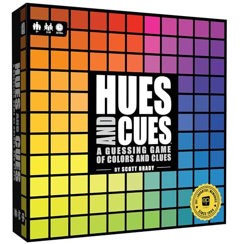 Buy now HUES and CUES - Vibrant Color Guessing Board Game for 3-10 Players Ages 8+, Connect Clues and Guess from 480 Color Squares at indiglob india