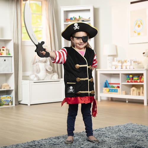 Buy now Melissa & Doug Pirate Role Play Costume Dress-Up Set With Hat, Sword, and Eye Patch at indiglob india