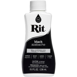 Rit Dye 88150 All Purpose Liquid Dye, Black, 8 Fl Oz (Pack of 1)
