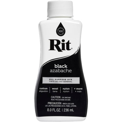 Rit Dye 88150 All Purpose Liquid Dye, Black, 8 Fl Oz (Pack of 1)
