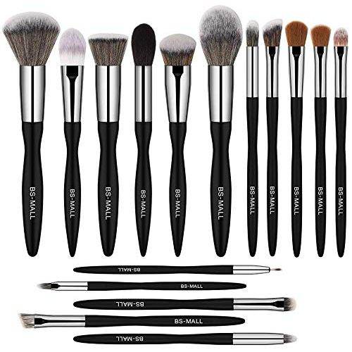 BS-MALL Makeup Brush Set 16 pcs Makeup Brushes Premium Synthetic Bristles Powder Foundation Blush Contour Concealers Lip Eyeshadow Brushes Kit - My Store