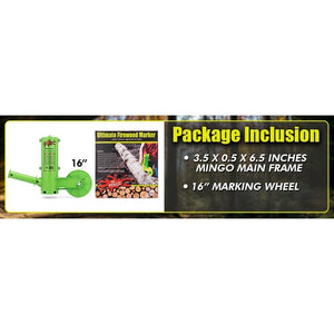 Buy now THE MINGO Ultimate Firewood Measuring Tool - Chainsaw Fire wood Marking Tool With Marking Wheels - Log Paint Marker -Measuring Accessory For Chainsaw - Logging Accessory (Mingo Marker With 16" Wheel) at indiglob india
