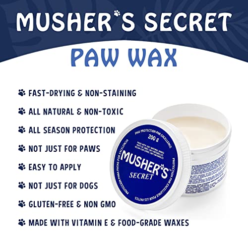 Buy now Musher’s Secret Dog Paw Wax 200g – Natural Paw Balm for Dogs with Vitamin E – Helps Protect Paws from Hot Pavement, Ice & Salt – Moisturizes Cracked Pads – Lick-Safe, Non-Toxic Dog Paw Protector at indiglob india