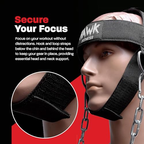 Buy now Hawk Sports Neck Harness for Men and Women with Adjustable Neck Strap and 30" Steel Chain for Safely Lifting Weights Up to 150 lbs., Neck Exercise Equipment for Muscle Growth and Strength Training at indiglob india
