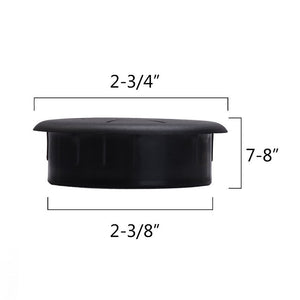 2-3/8" Flexible Desk Grommet - Color: Black - 3 Pack