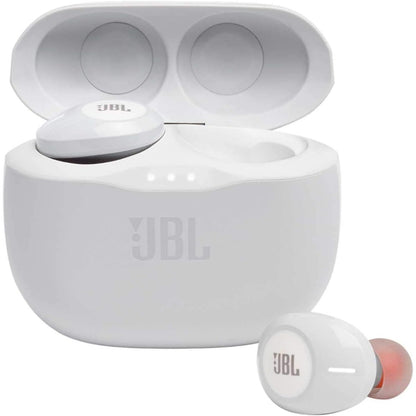 JBL Tune 125TWS True Wireless In-Ear Headphones - Pure Bass Sound, 32H Battery, Bluetooth, Fast Pair, Comfortable, Wireless Calls, Music, Native Voice Assistant (Black), Small
