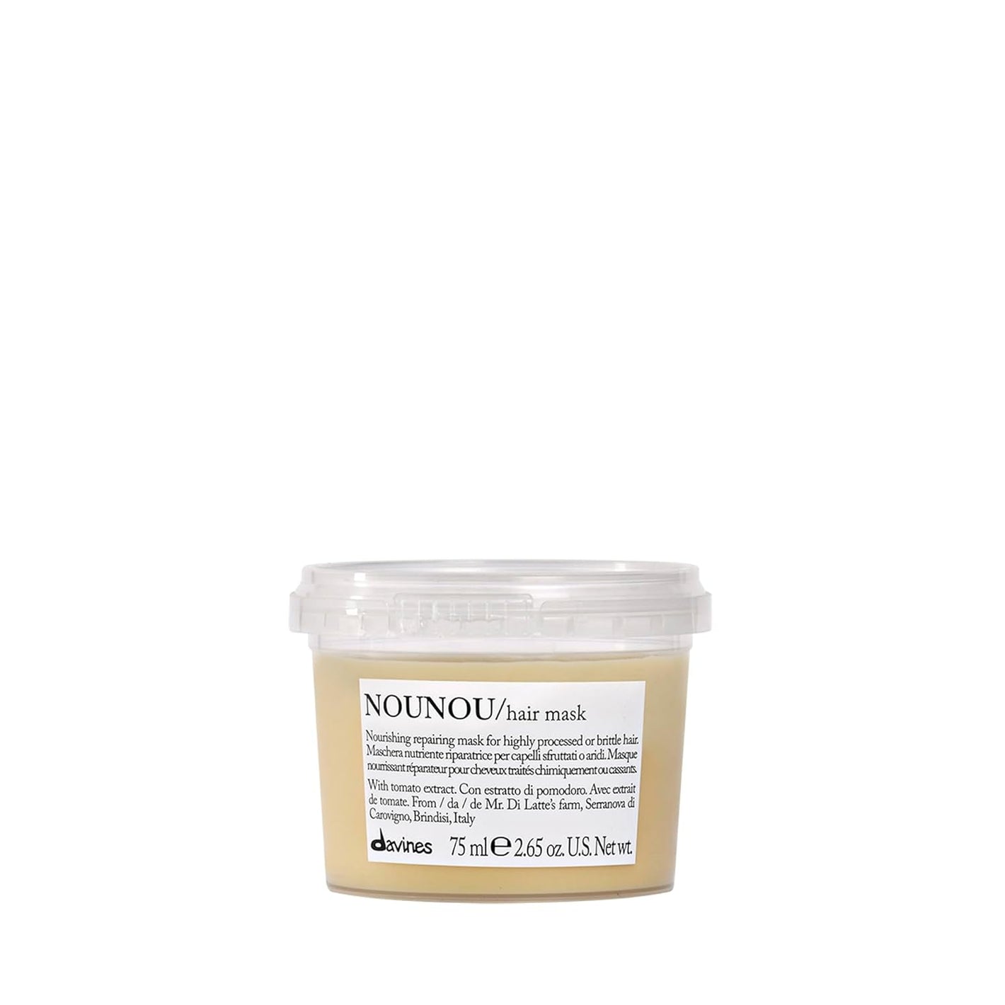Davines NOUNOU Hair Mask, Nourishing And Repairing Treatment For Bleached, Permed Or Relaxed Hair, Add Shine Weightlessly