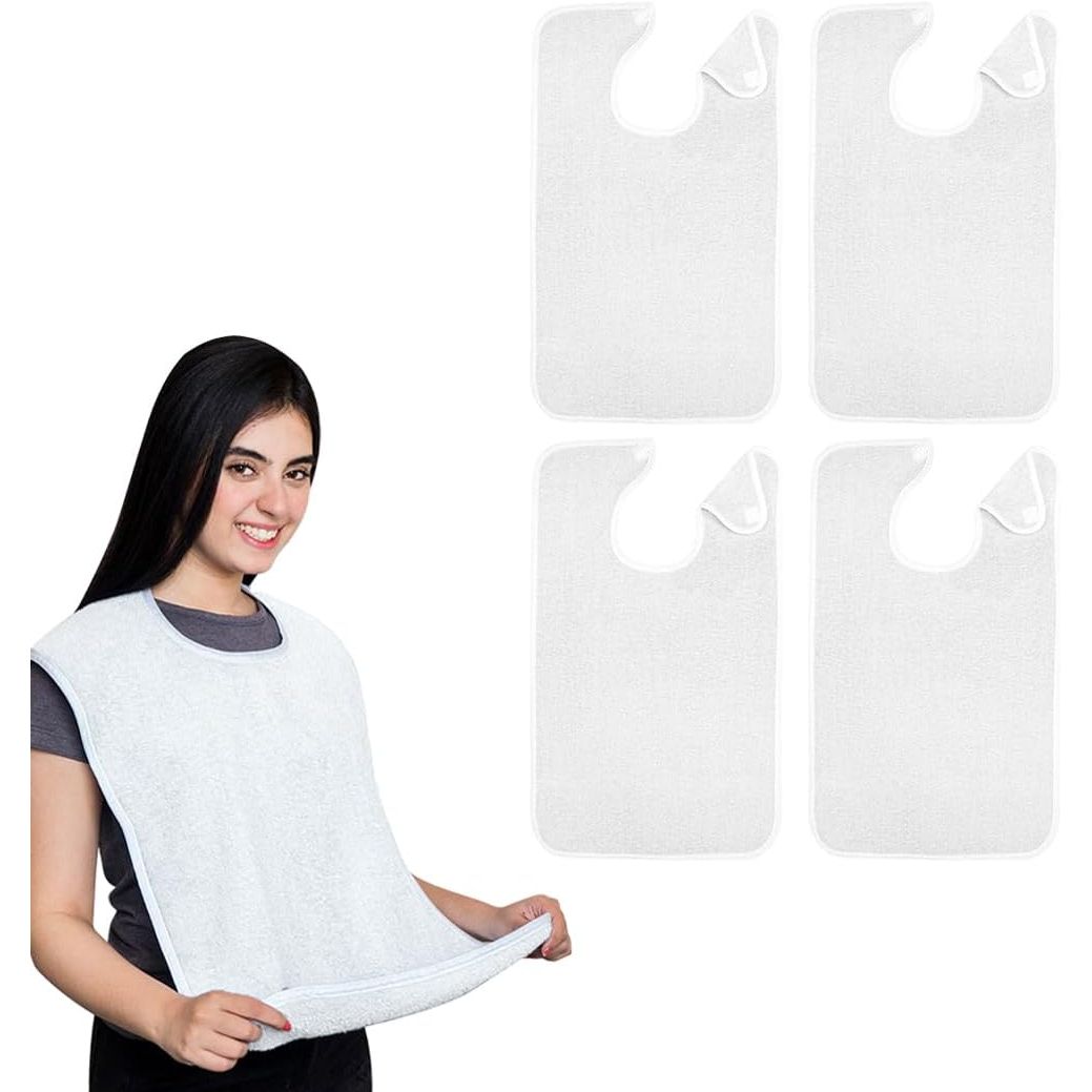 Avalon Towels Adult Bibs for Women 100% Cotton Bib for Adults for Eating - Terry Cloth Adult Bibs for Men Clothing Protectors