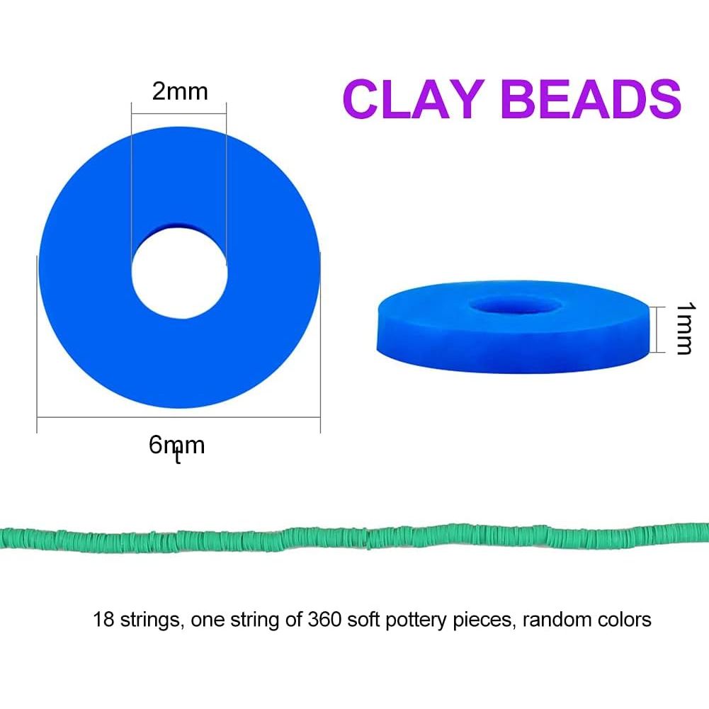 Buy now PANO Preppy 6480 PCS Flat Clay Heishi Disc Beads for Jewelry Making, Rainbow Rubber Beads for DIY Craft Bracelets/Necklace/Pendant, 18 Colors, 6mm at indiglob india