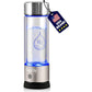 LevelUpWay - Hydrogen Water Bottle Up to 4000PPB SPE PEM Technology Water Ionizer (Borosilicate Glass, Silver)