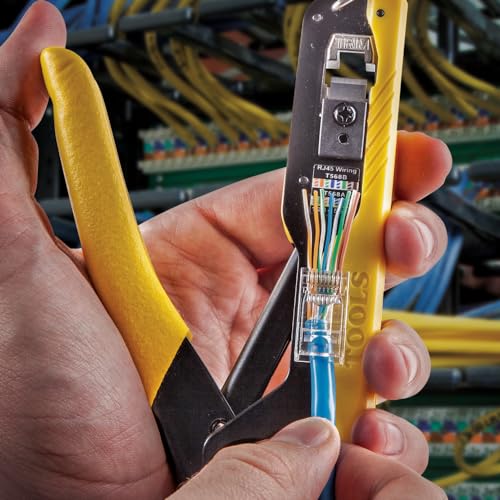 Buy now Klein Tools VDV026-813 RJ45 Ethernet Cable Tester and Crimper Kit, Pass-Thru Technology, Includes Connectors for Cat5e / CAT6 Data Applications, Pack of 50 at indiglob india