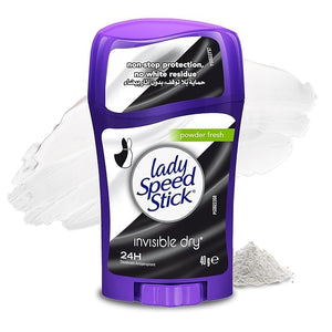 Lady Speed Stick Deodorant 1.4 Ounce Powder Fresh Invisi Dry (41ml) (2 Pack)