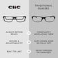 Clic Magnetic Reading Glasses for Men or Women, Computer Readers, Original Long (M-L, Black, 1.75 Magnification)