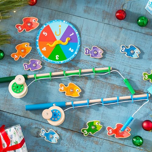 Buy now Melissa & Doug Catch & Count Wooden Fishing Game With 2 Magnetic Rods at indiglob india
