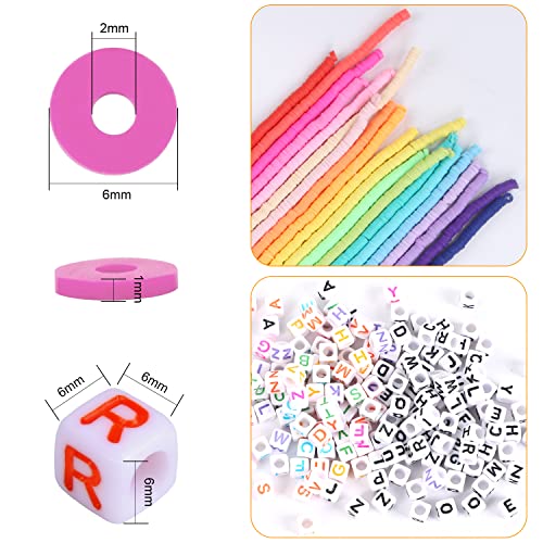 Buy now Augshy Clay Beads, 6700 Pcs Clay Beads for Bracelets Making Include Alphabet Letter Beads Round Heishi Jewelry Making Beads Flat Beads for Bracelets Making at indiglob india