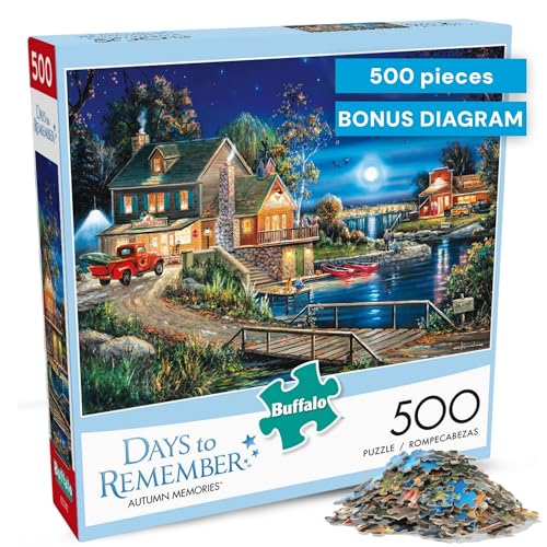 Buy now Buffalo Games - Days to Remember - Autumn Memories - 500 Piece Jigsaw Puzzle For Adults - Challenging Puzzle Perfect for Game Nights - 500 Piece Finished Size Is 21.25 x 15.00 at indiglob india