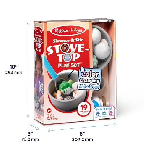 Buy now Melissa & Doug Simmer & Stir Stovetop Play Set with Water Wow!?? Color Changing Play Food Preschool Toy Ages 3+ at indiglob india