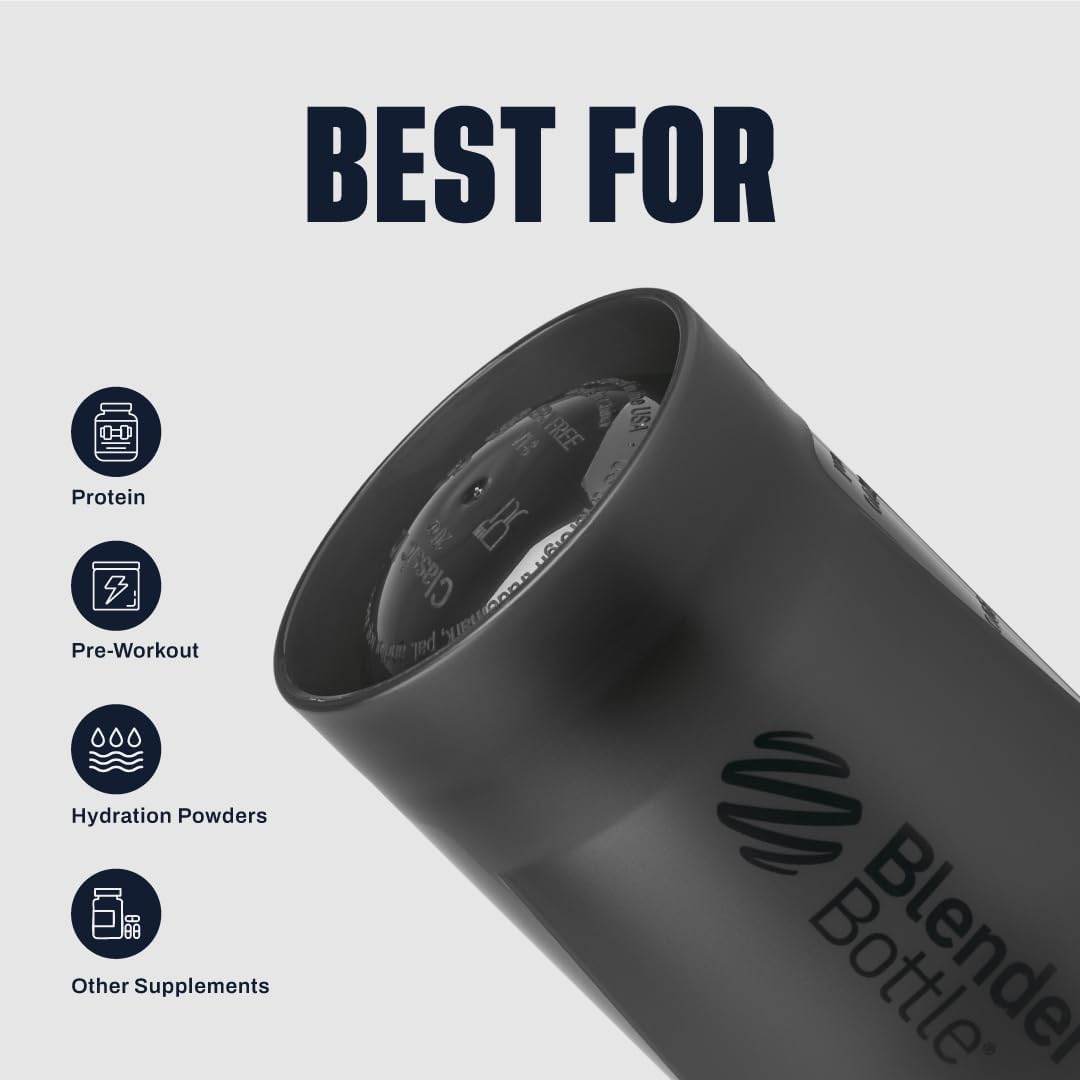 BlenderBottle Classic V2 Shaker Bottle Perfect for Protein Shakes and Pre Workout, 32-Ounce, Black - My Store