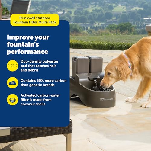 Buy now PetSafe Drinkwell Replacement Filter Pack for Outdoor Dog Water Fountain, 3 Carbon Filters & 1 Foam Filter at indiglob india