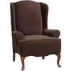 SureFit Stretch Morgan - Wing Chair Slipcover - Gray (SF45358) - Chocolate